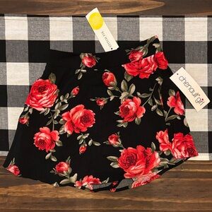Chenault Black Skirt skort Floral 7 new with tags
